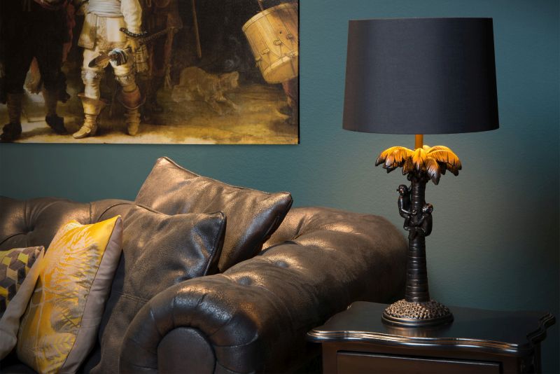 Lucide EXTRAVAGANZA COCONUT - Stolná lampa - Ø 30,5 cm - 1xE27 - Čierna